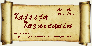 Kajsija Kozničanin vizit kartica